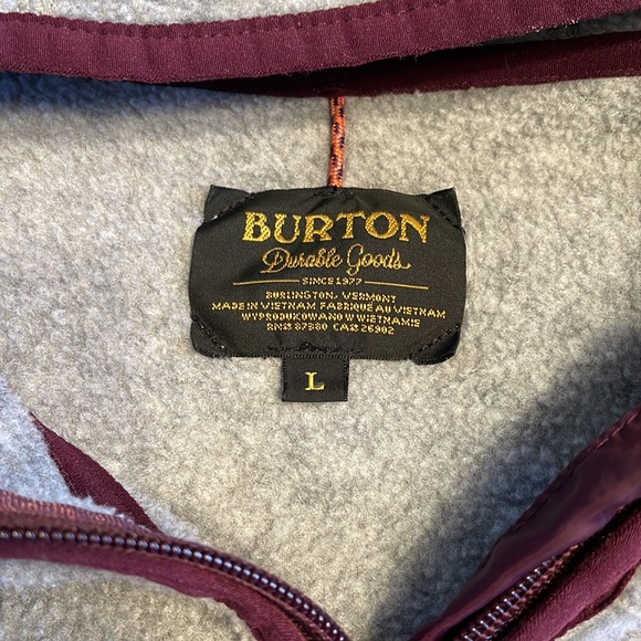 Burton Women’s Large Grey Zip Up with Zipper Pockets and Hood LIKE NEW - Picture 2 of 8